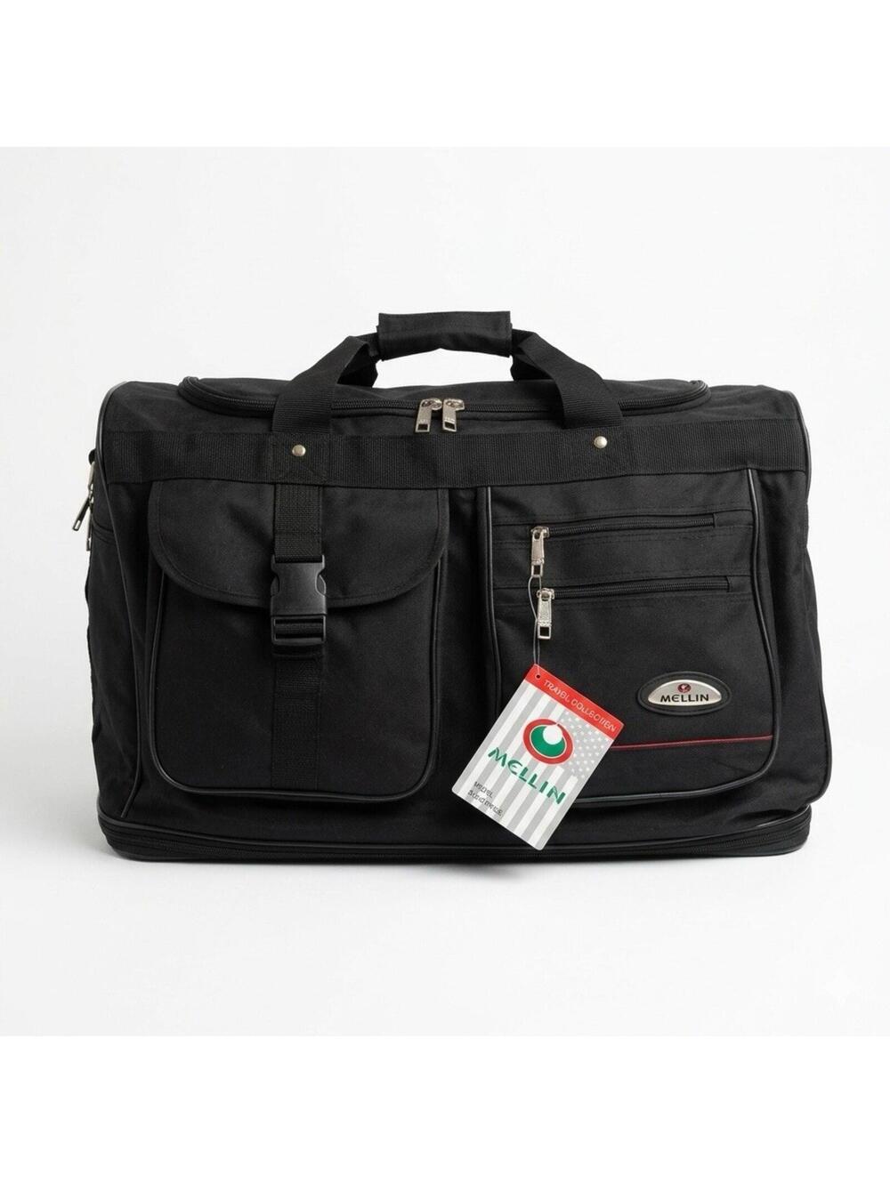 MCLLIN Travelware Convertible Expandable Duffle Bag 6 Rolling Wheels Black VTG